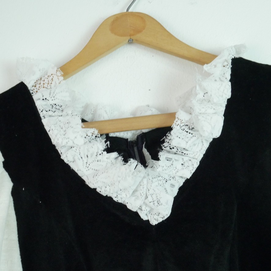 Dirndl Dress XS Blue Black Lace Up Oktoberfest Bavarian German Costume Peasant