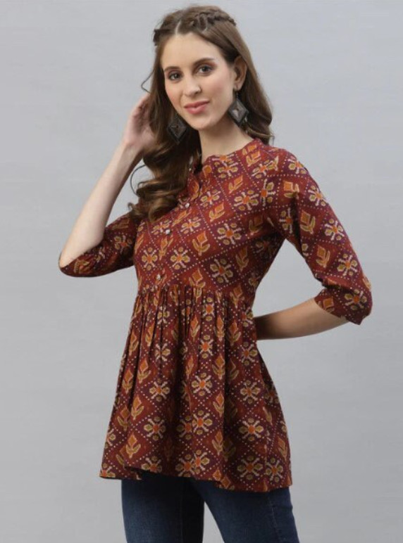 Women’s Printed 3/4-Sleeve Tunic – Small (Free shipping on orders $25+)