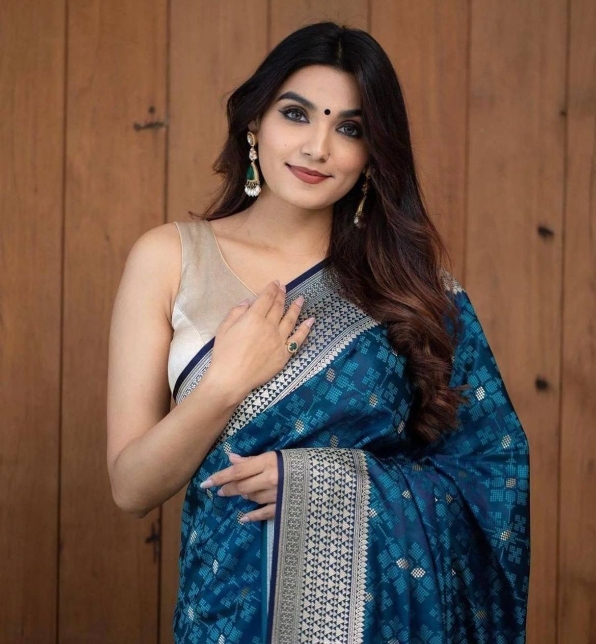 Designer Sari Bollywood Bridal Silk Saree Blouse South Indian Party Wear Saree
