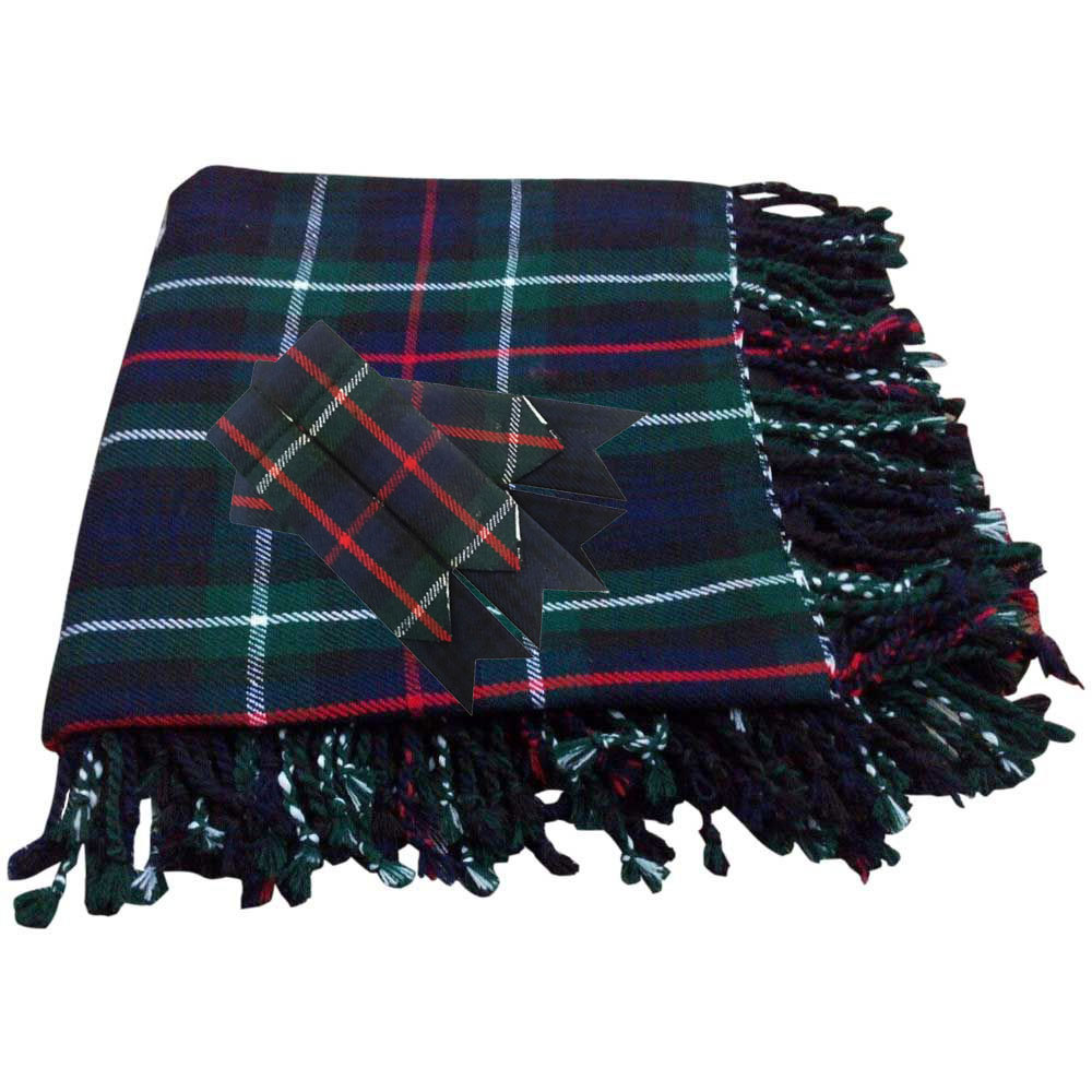 HW Kilt Fly Plaid Mackenzie Tartan 48″X48″/fly plaid Mackenzie tartan + Flashes
