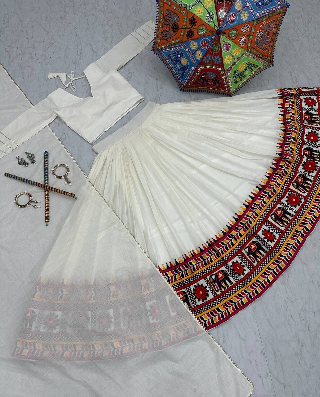 Navratri Pure Lehenga Traditional Outfit garba Lehenga Full Stitch Aadat export
