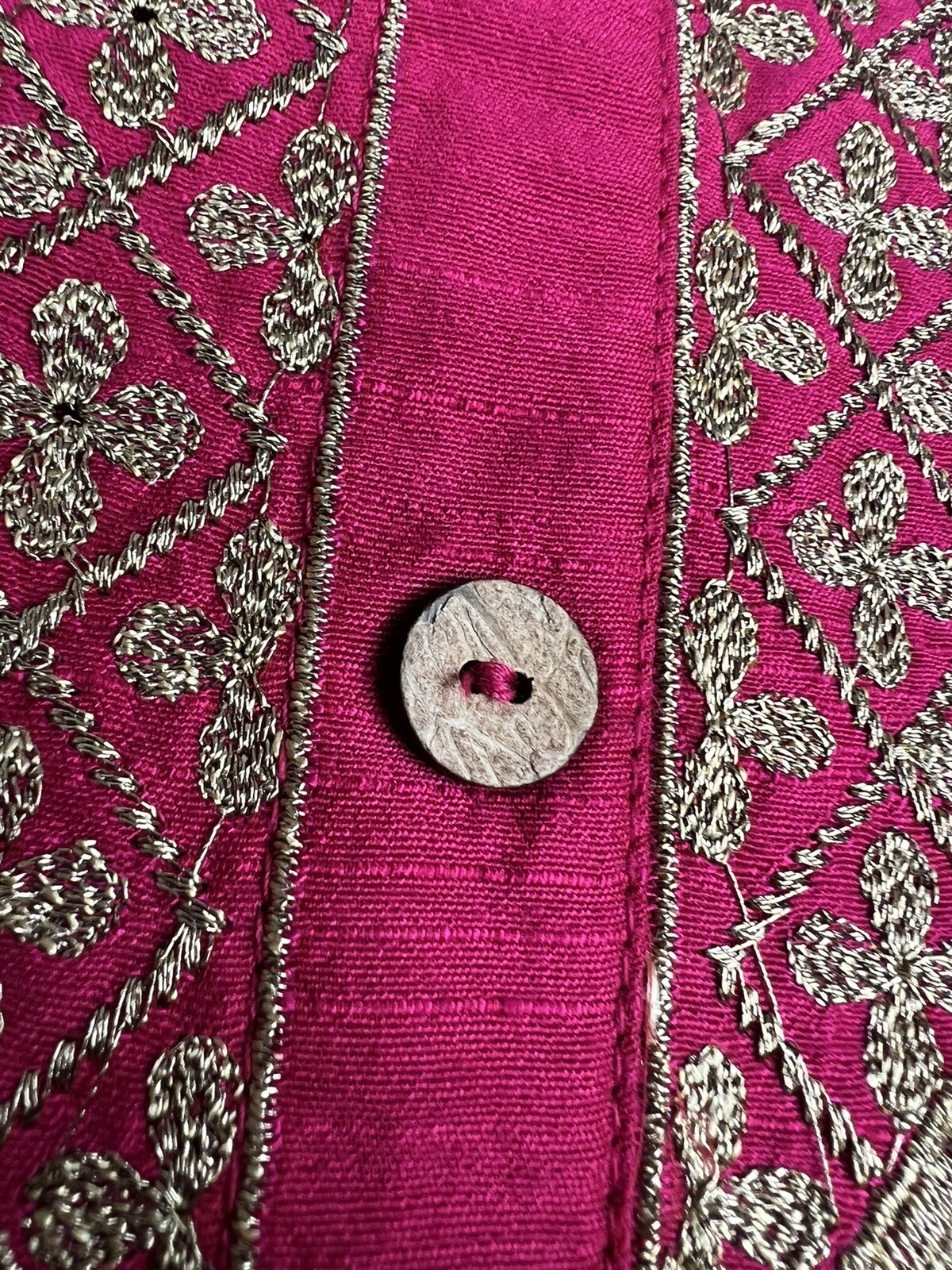 Tavisha Kurta Ethnic Indian Shirt Womens XL Barbie Pink Top Boho Flowy Gold