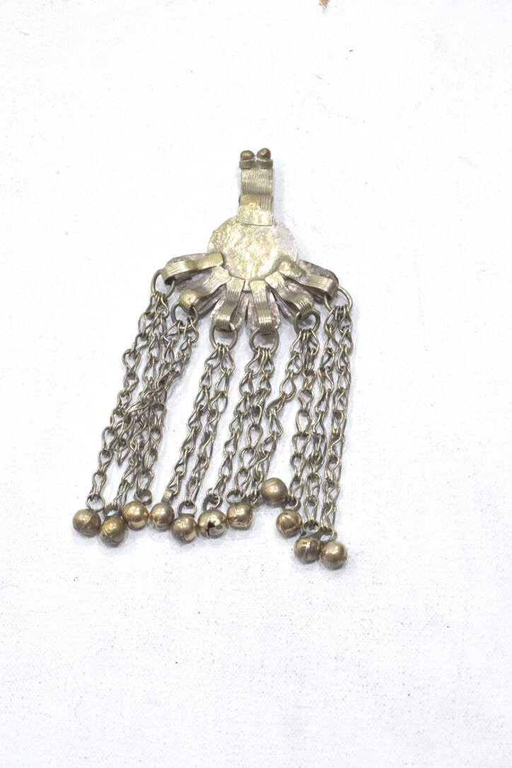 Middle Eastern Silver Kuchi Glass Pendant