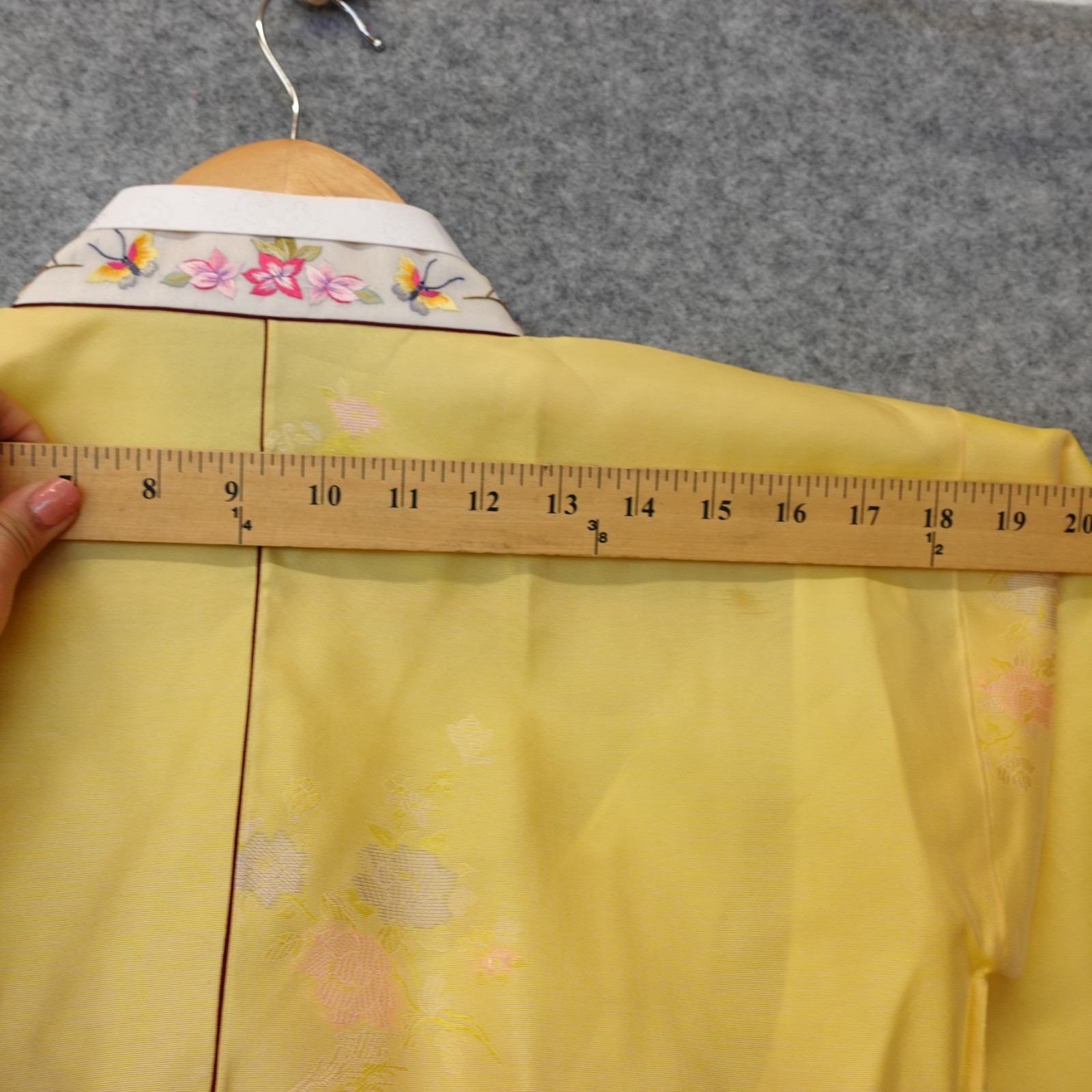 Korean Traditional Hanbok Dress Set Womens S L Pink Chima Yellow Embroidered OS