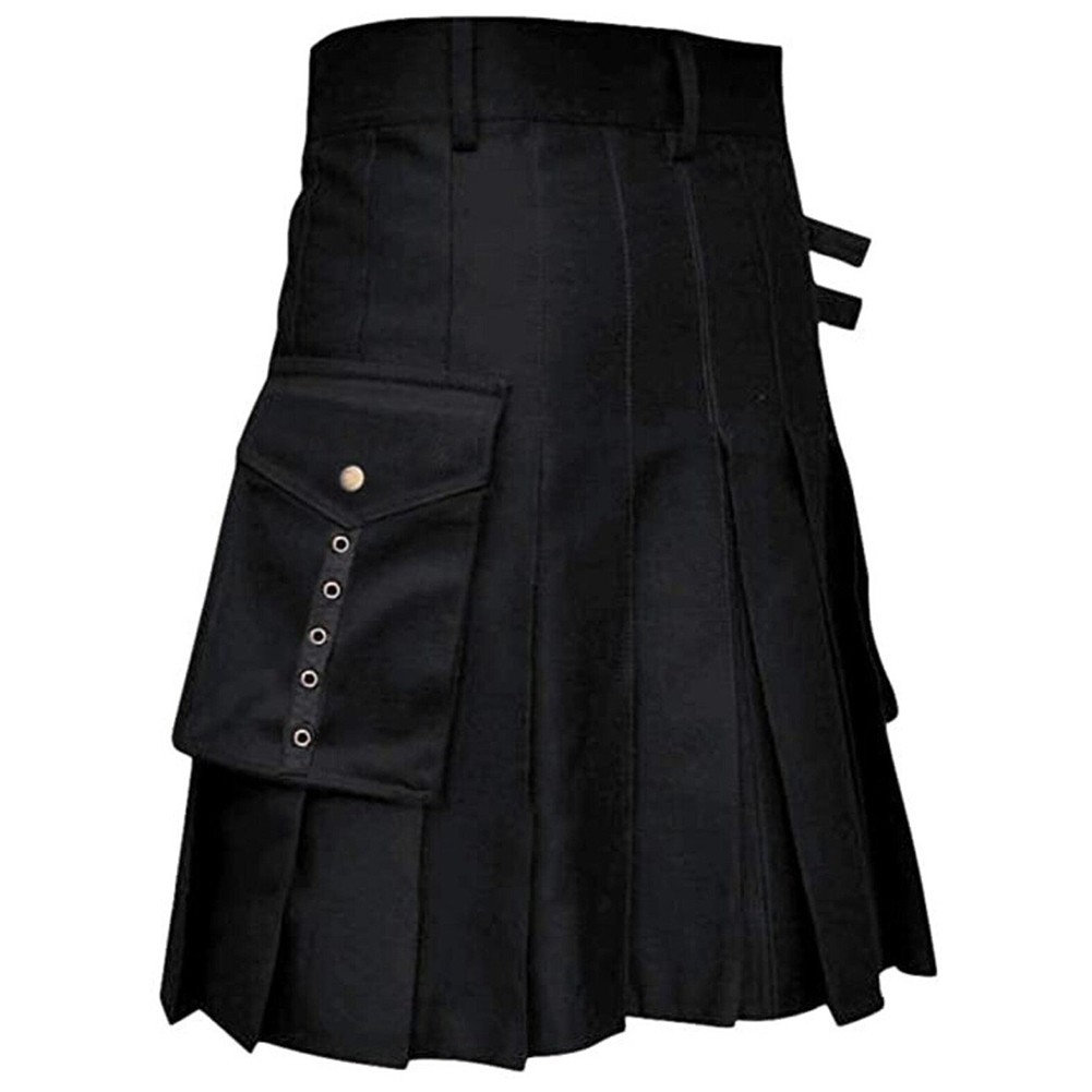 for traditional Men Scottish Festival Kilt Solid Color Dress Skirt