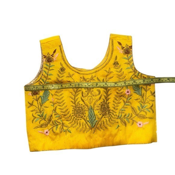 NEW Readymade Girls Lehenga Choli 3 PCS Set Ready To Wear Ethnic SZ-5/6 Yellow