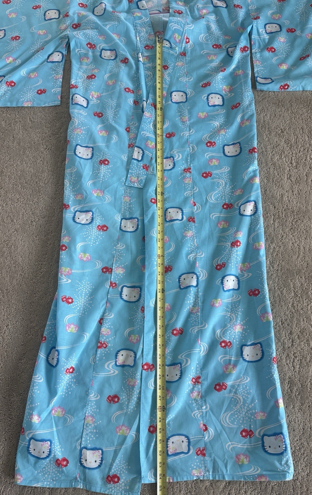 Hello Kitty Sanrio Cotton Yukata Kimono Robe Blue Kawaii One Size Japan