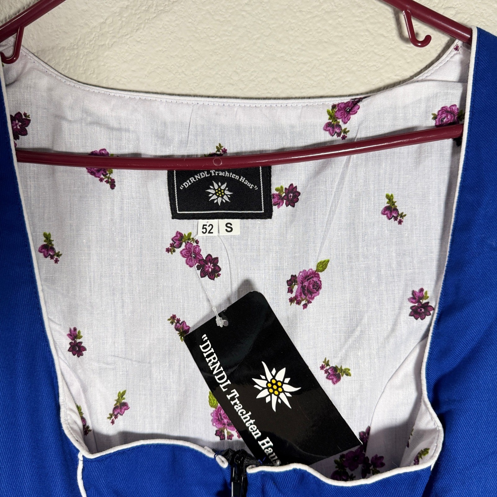 Dirndl Trachten Haus Blue Embroidered Bavarian Dress Size 52 22 Oktoberfest READ