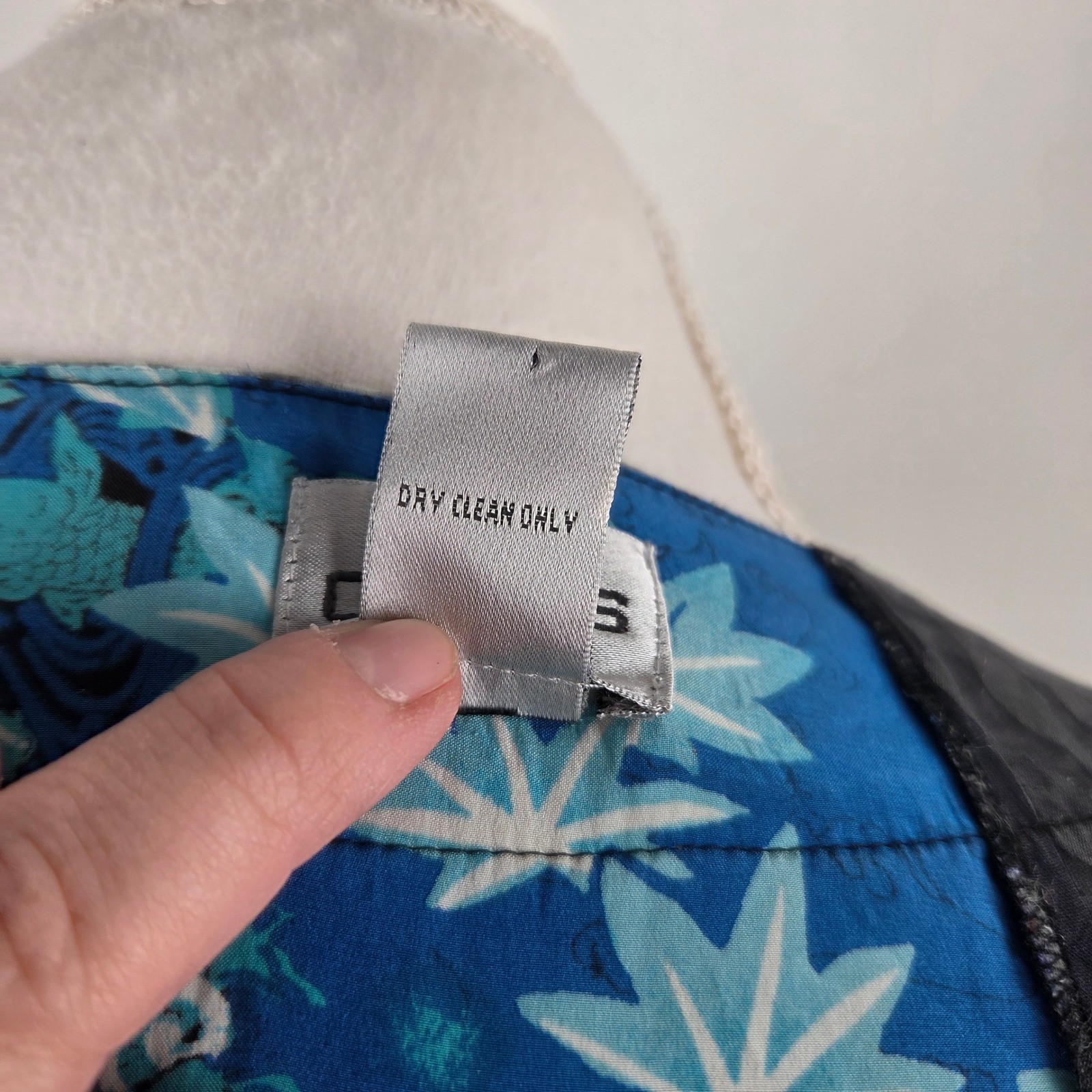 Chico’s Silk Blend Patchwork Kimono Jacket Blue Floral Asian Print Size 3 L XL