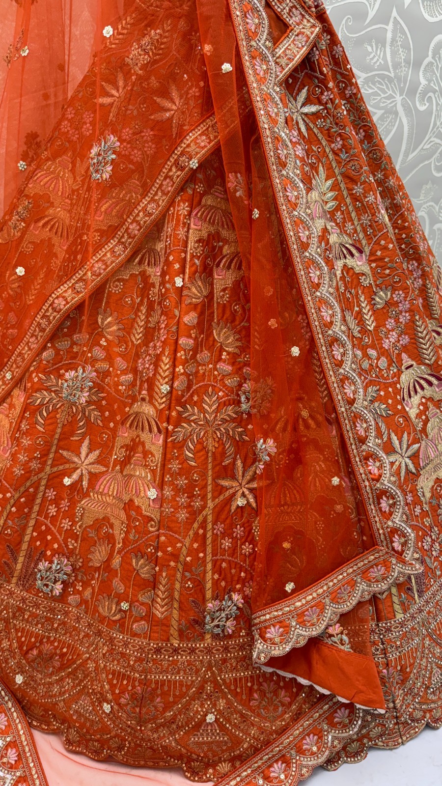 Net Lehenga Choli Sequins Zari Embroidery Bridal Wedding Party Wear Set