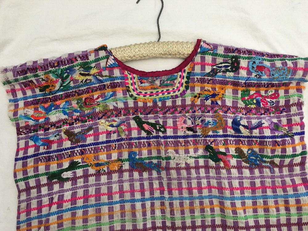 Vintage Guatemalan Huipil Hand Woven & Bird Embroidered Mexican Shirt/Art Work