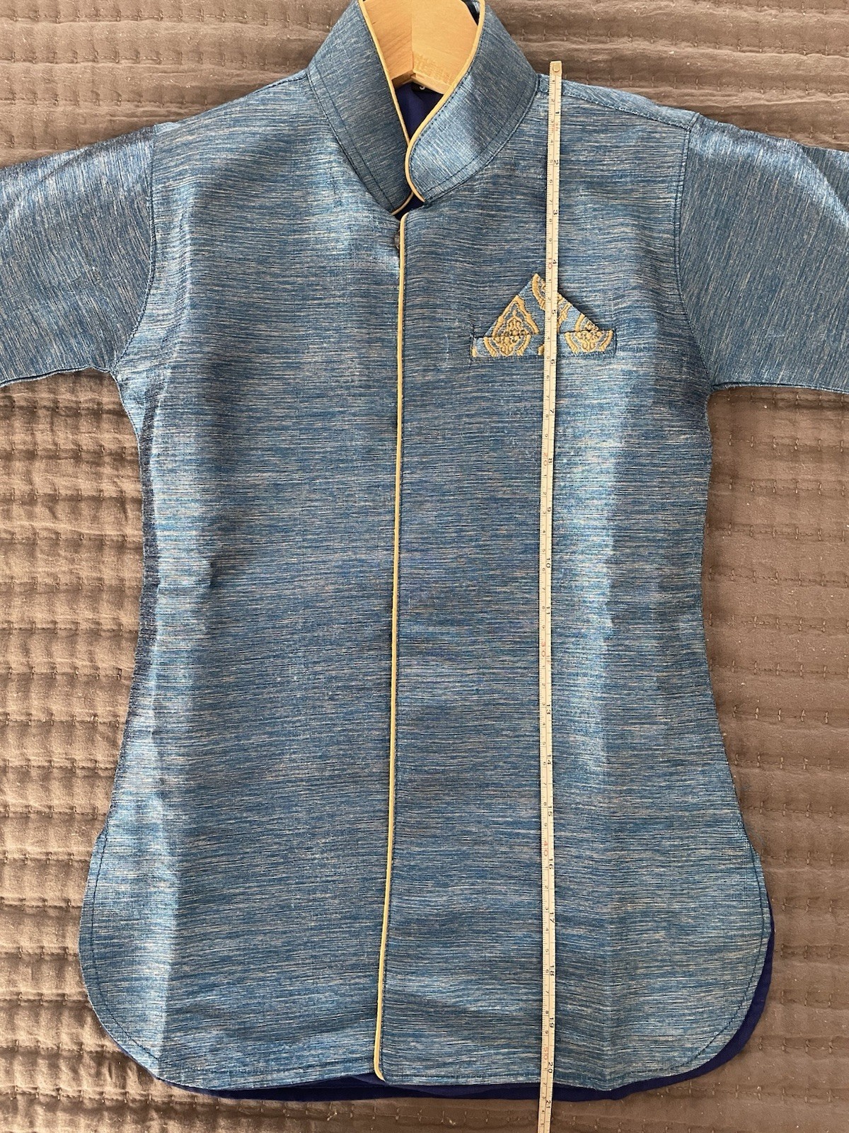 Kids Boys Kurta Dhoti Kurta sherwani Size 3 (age 3-4) In Blue And Gold