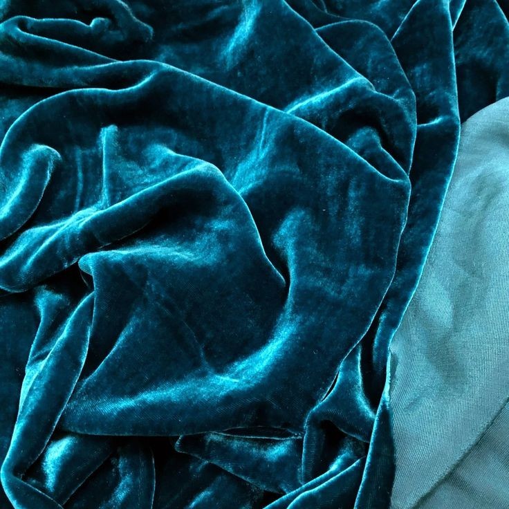 Deep Teal Silk/Rayon Blend Velvet Fabric 9/91% BTY for Apparel/Decor
