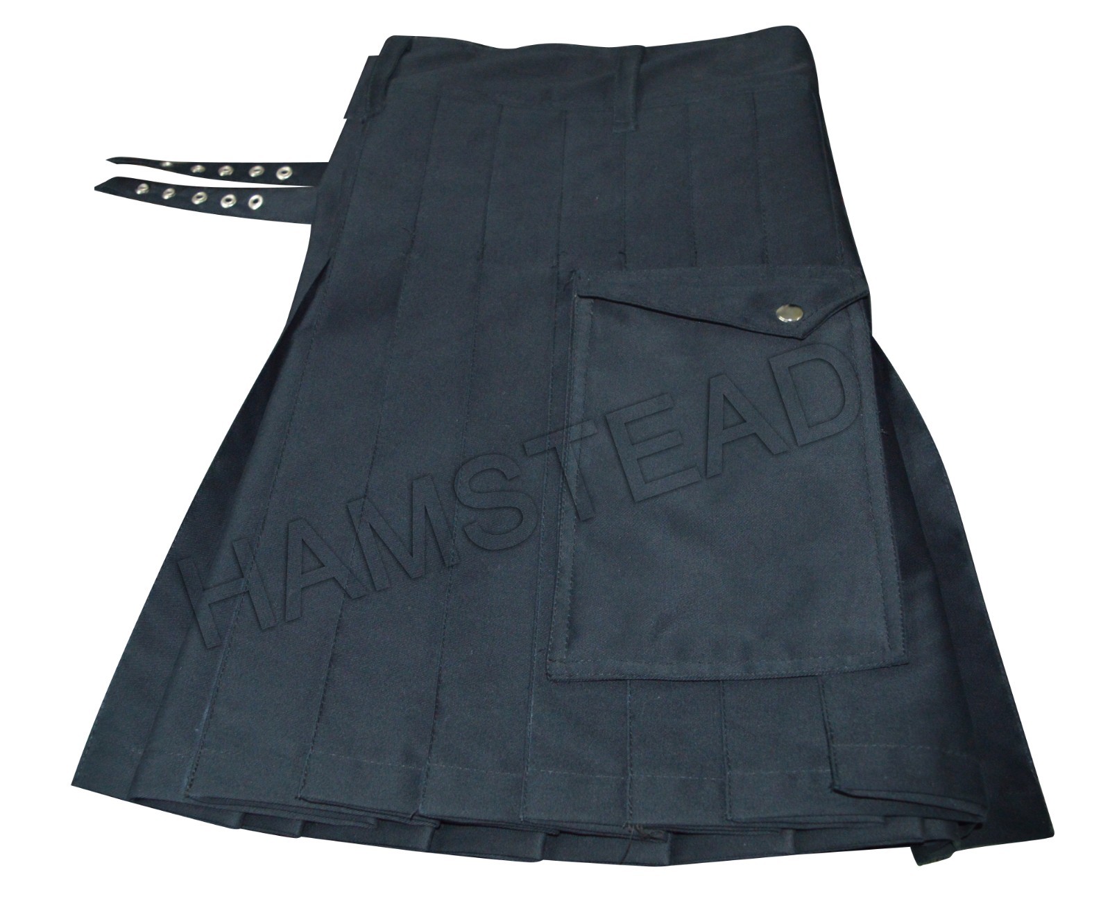 Ladies Plain Black Drilled Cotton Fashion Utility Triangular Pocket new Kilts