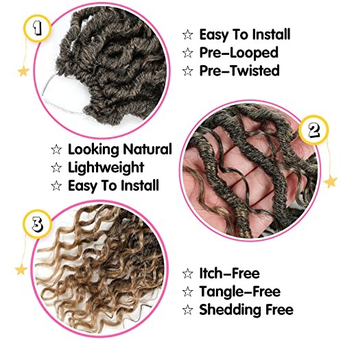 Goddess Locs Crochet Hair 14 Inch, 8 Packs New Faux Locs Crochet Hair for