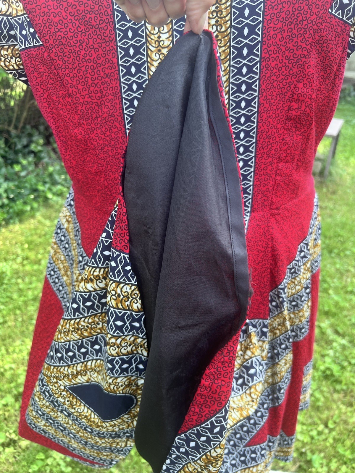 Ray Darten Anu African Print Zip Front Jacket Dress Size 3x Pockets Cap Sleeve