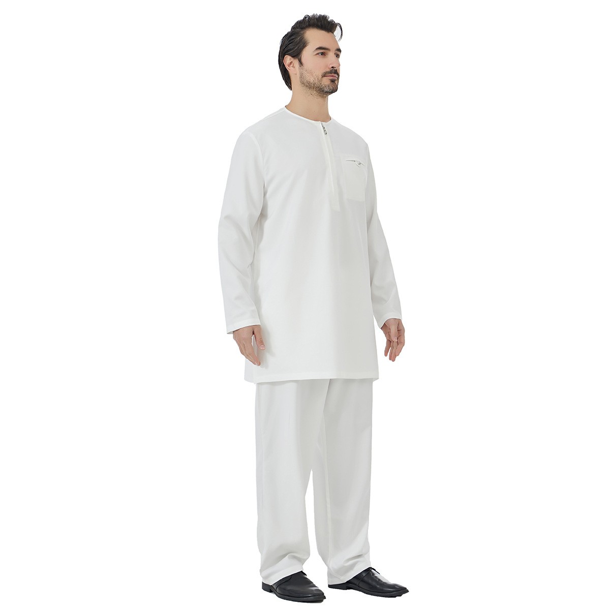 Muslim Men Saudi Top Long Pants Abaya Dubai Kaftan Outfits Dishdasha Jubba Thoub