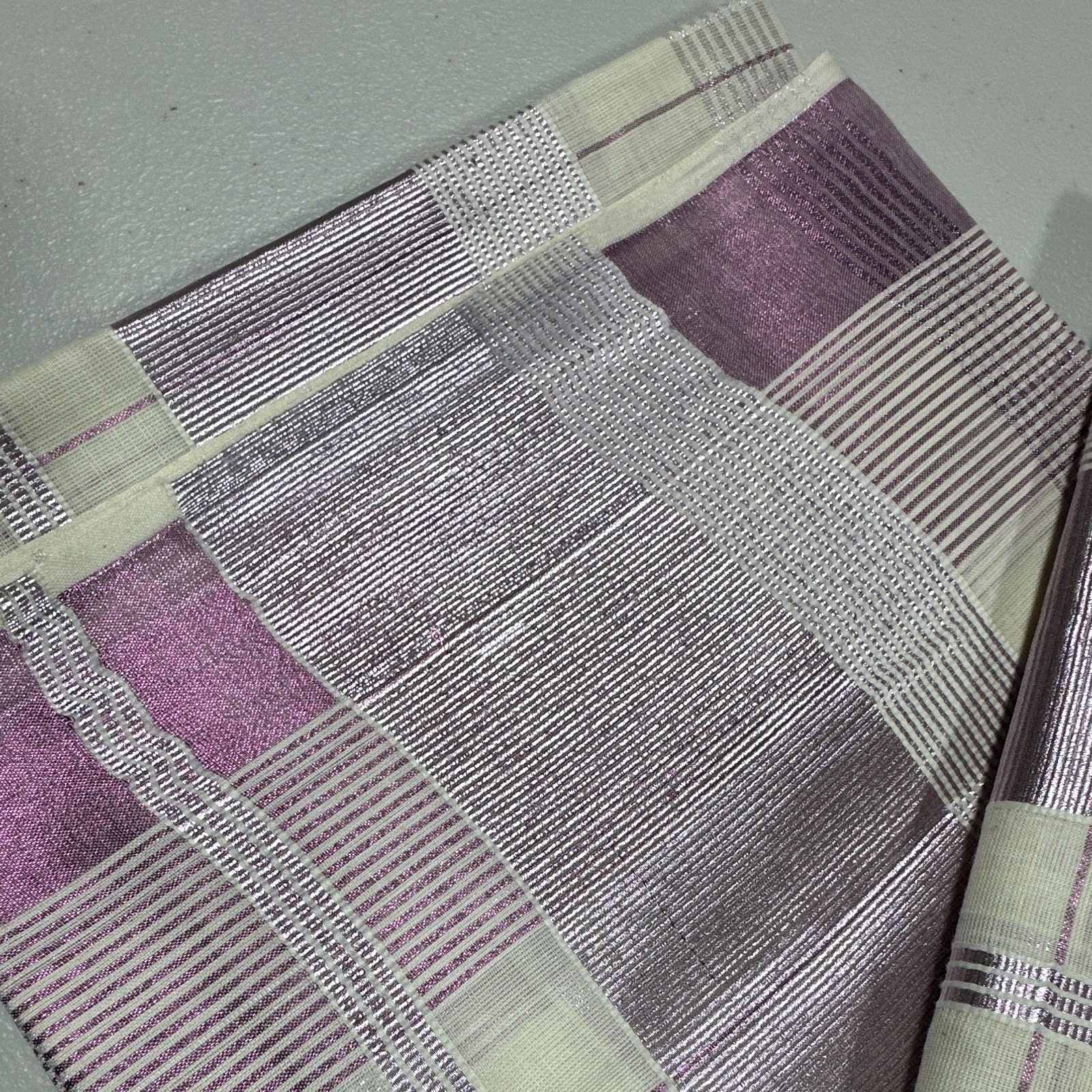 Onam vishu kerala cotton set mundu Saree pink silver checked plaid