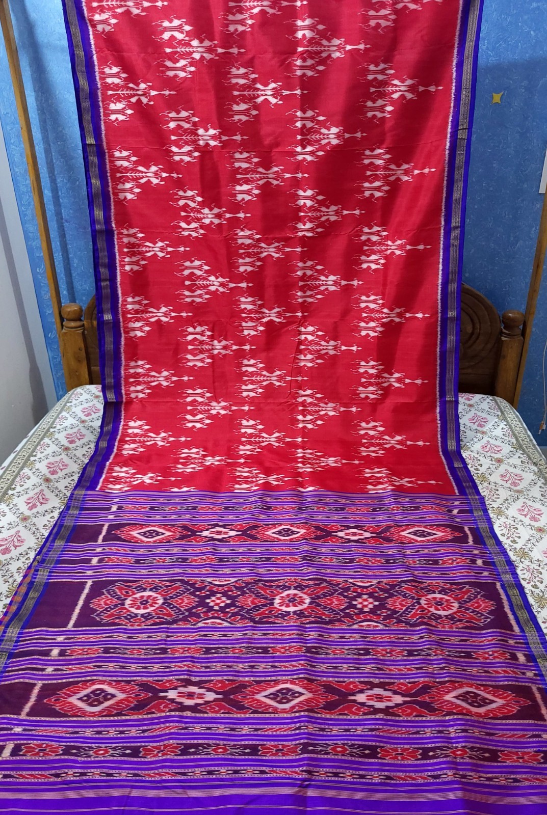 Exquisite Ikat Khanda Saree – Handloom Party Wear Sari for – Handmade in India