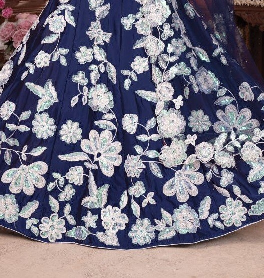 Bollywood Look Kasturi Silk Blue Color Lehenga Choli And Dupatta For Reception