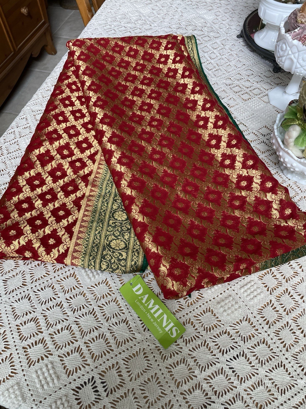 Saree Green And Red Brand New D Aminis London-New Jersey