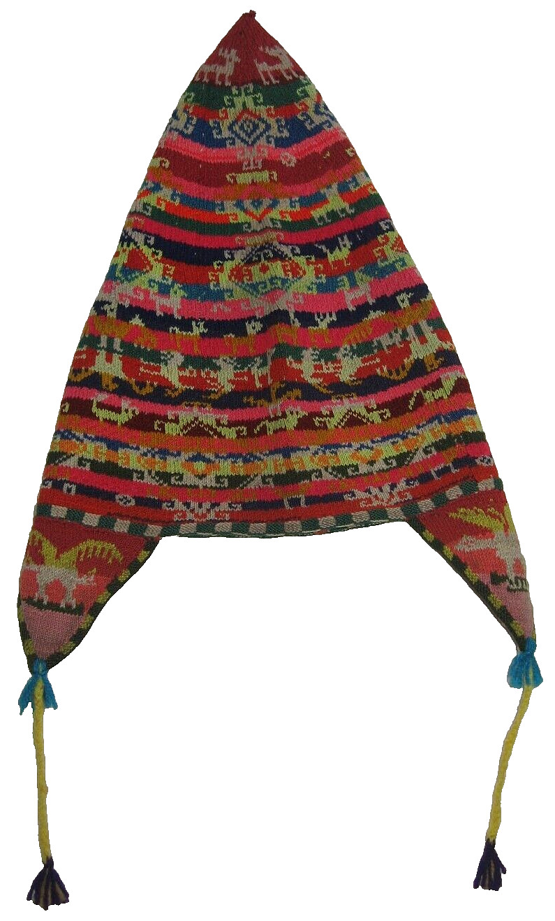 Vintage Finely Detailed with Animals & Birds Hand Woven Chullo Hat Child’s
