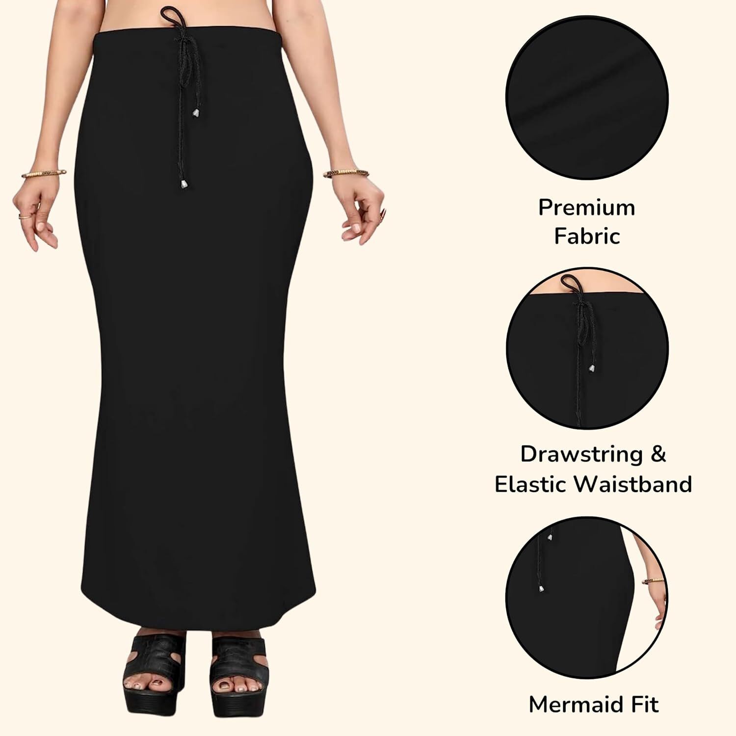 Lycra Saree Shapewear Petticoat for Women by Shreekama