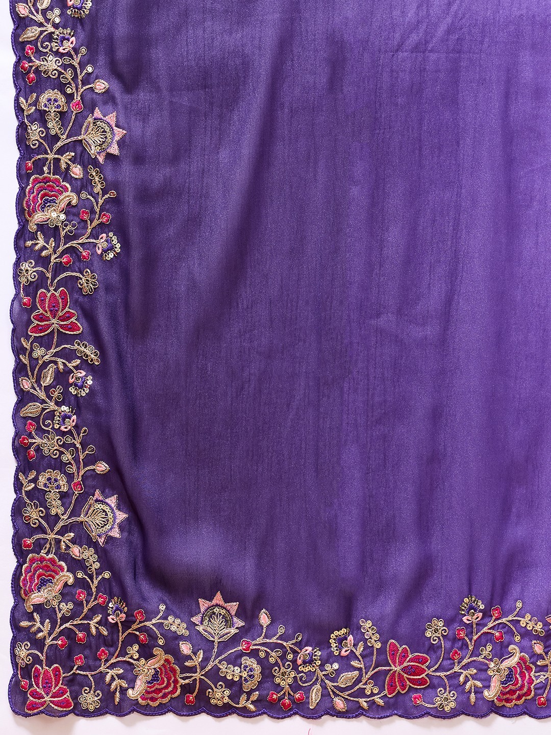 Indian Ethnic Georgette Saree Embroidered Cutwork Border Party Wear Indian Sari