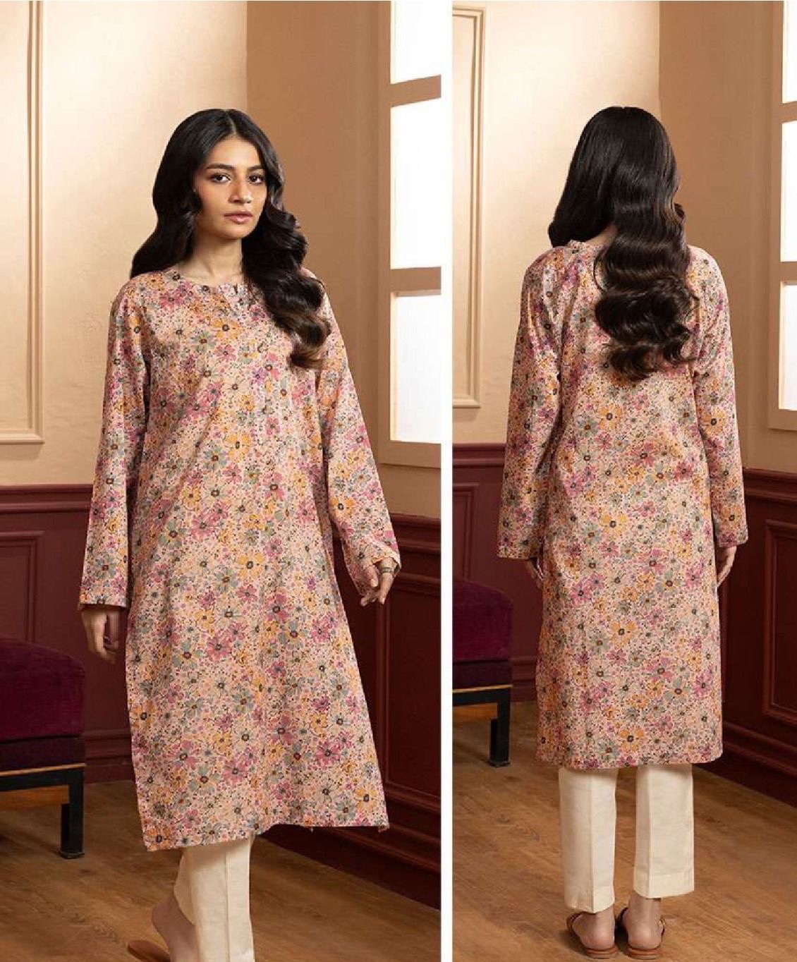 Zellbury Brand Lawn / Cotton Printed Shirt / Kurti – 1 Pc – Medium Only -$18
