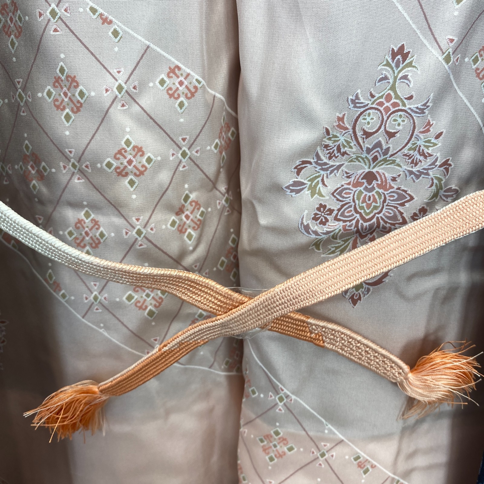 Japanese Vintage Kimono Haori Jacket Silk Blue Oshima Traditional Authentic 33in