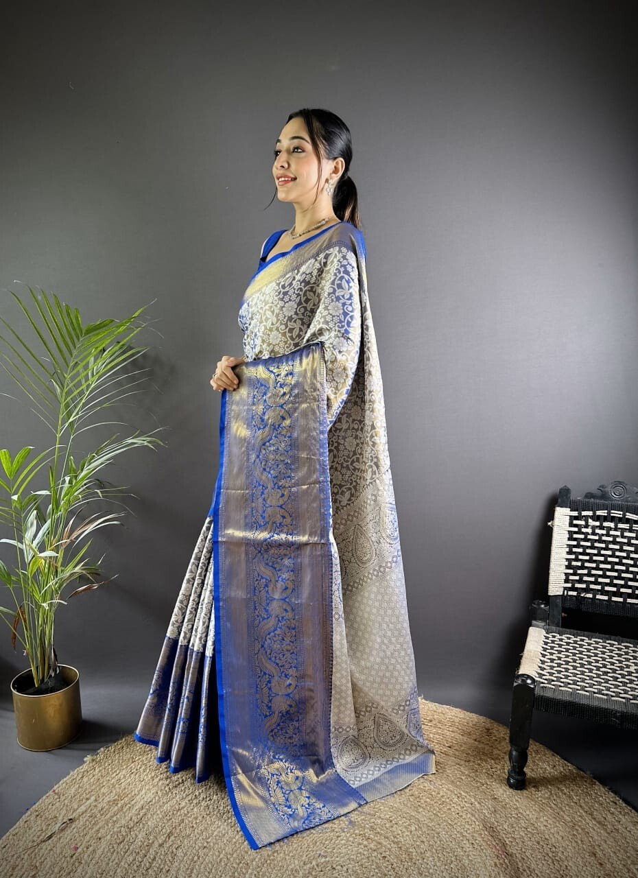 Tissue Silk Fabric Saree Blouse Dress Wedding Night Party Wear Casual Trending