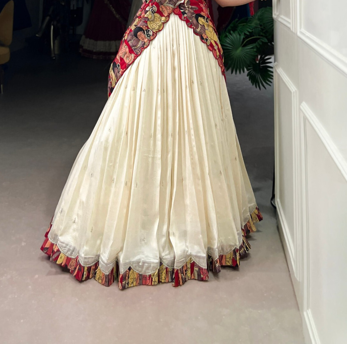 New Collection Off White Vichitra Silk Lehenga Choli With Dupatta For Women