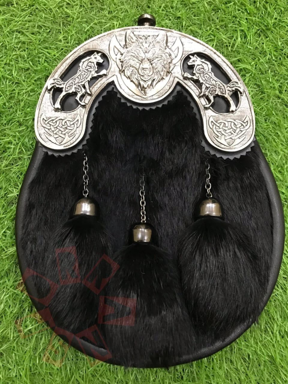 Scottish Handmade Full Dress Rabbit Fur Sporran- Kilt Accessory