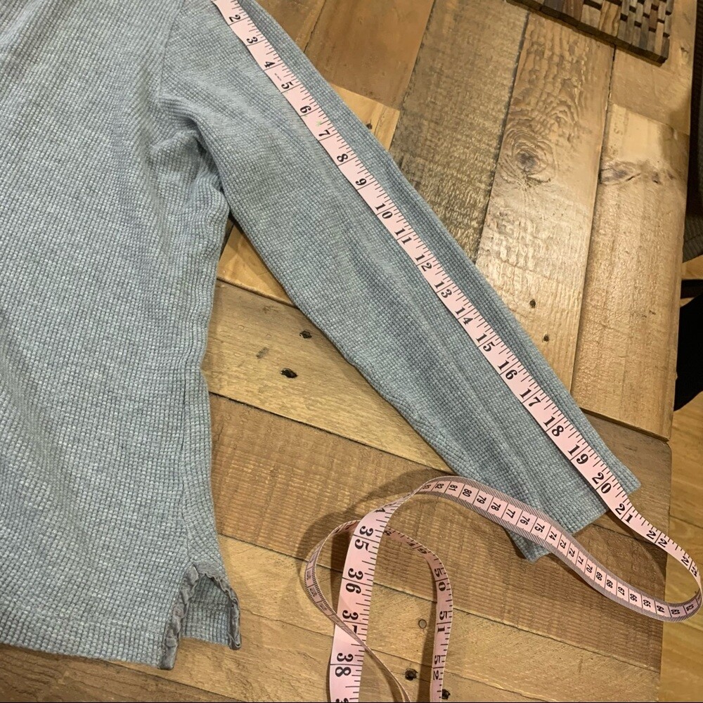 Quacker Factory Ribbed Cotton Henley Top Shiny Buttons