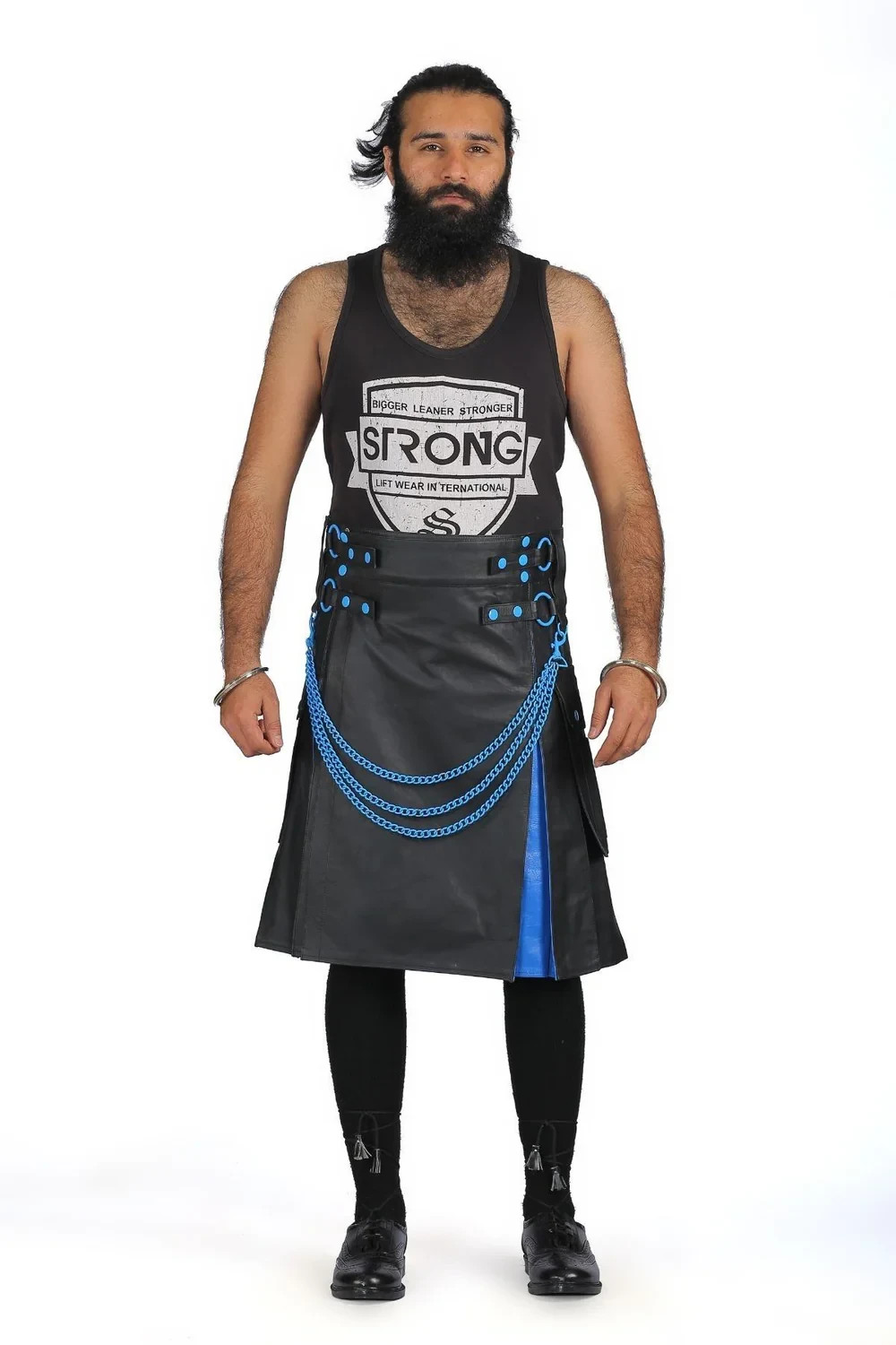 Trendy Unisex Two Toned Hybrid Leather Kilt
