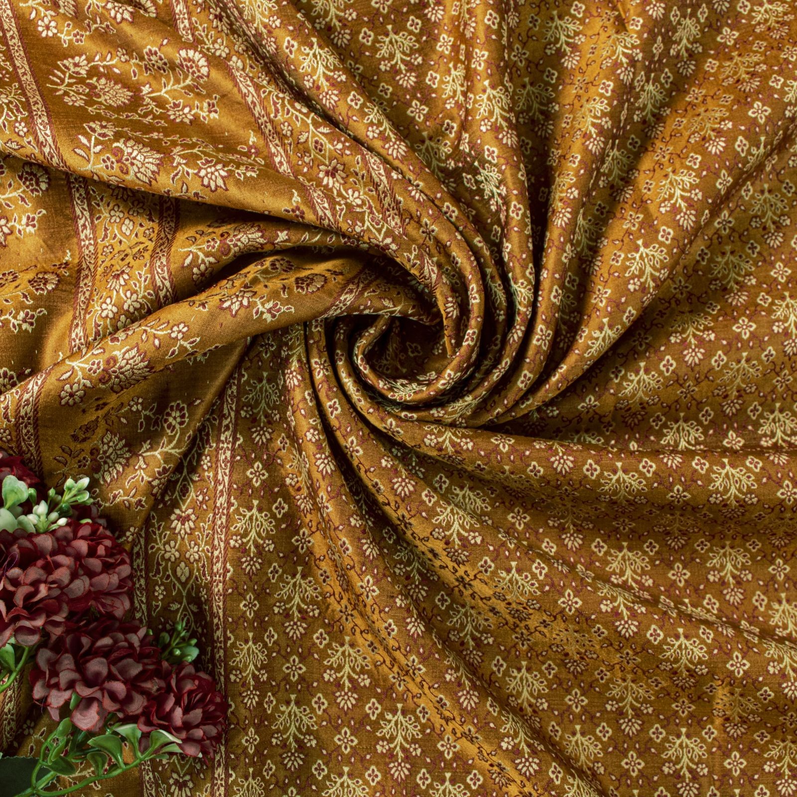 Sanskriti Vintage Mustard Pure Silk Saree Woven Motifs 5Yd Soft Sari
