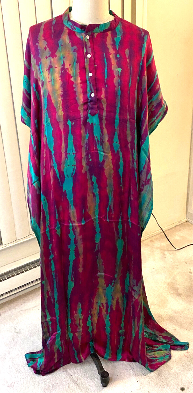 Kaftan Tie Green Burgundy Women’s Men’s Unisex New Poly/Silk Light Weight Pool