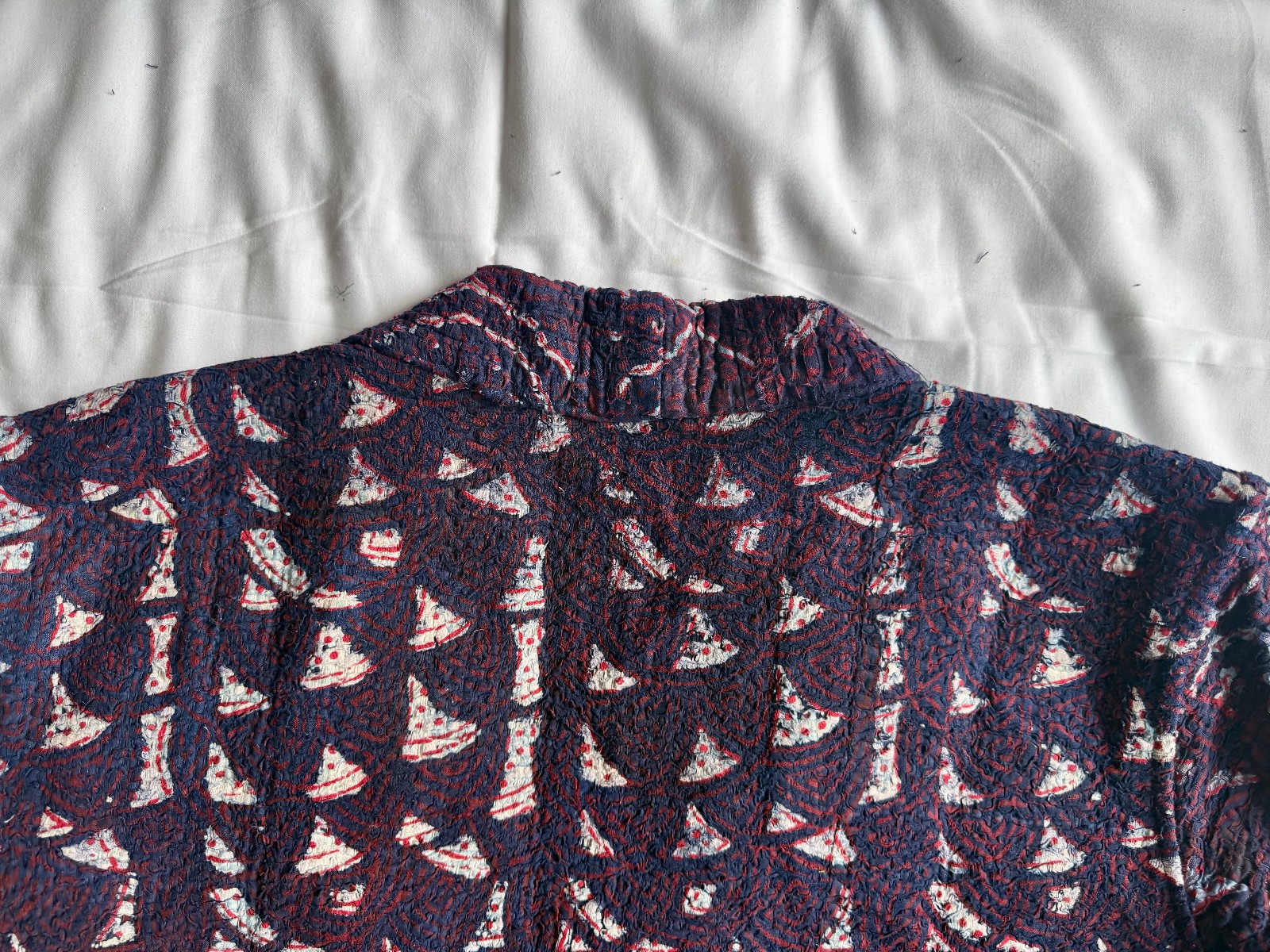 Indigo Quilted Kimono Jacket | Boho Cotton Coat | Handmade Kantha Style Layering