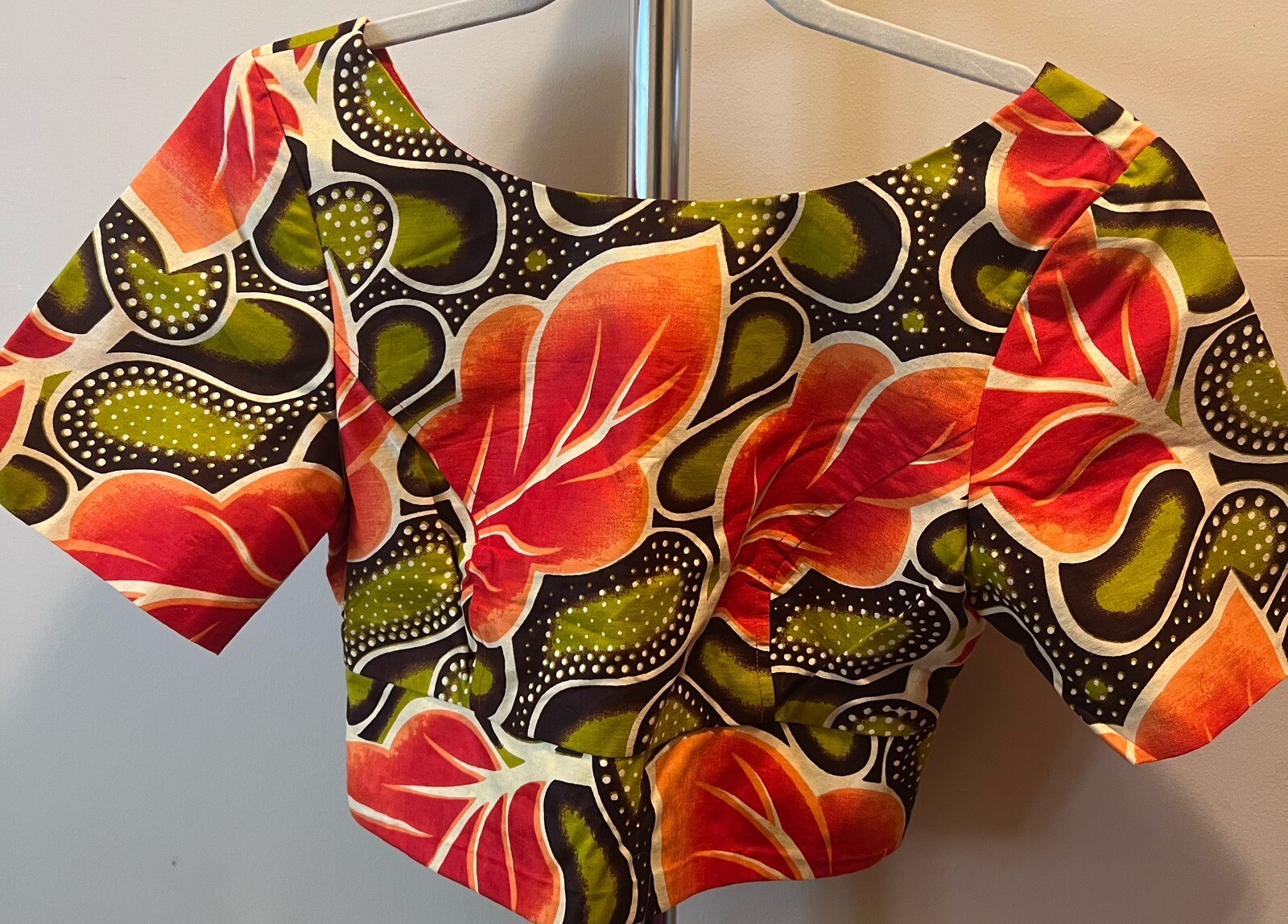 Women’s Petite African Print Crop Top Dashiki Top Blouse Shirt T-57