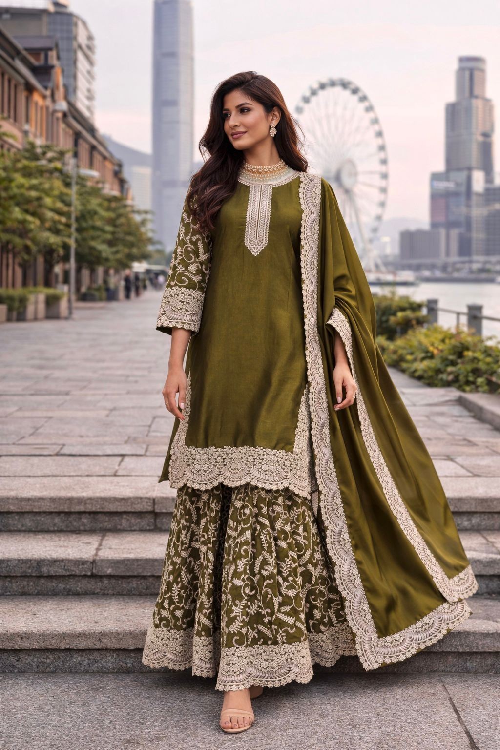 SHARARA PLAZOO SUIT PARTY WEAR PAKISTANI WEDDING SALWAR KAMEEZ PALAZOO SUIT