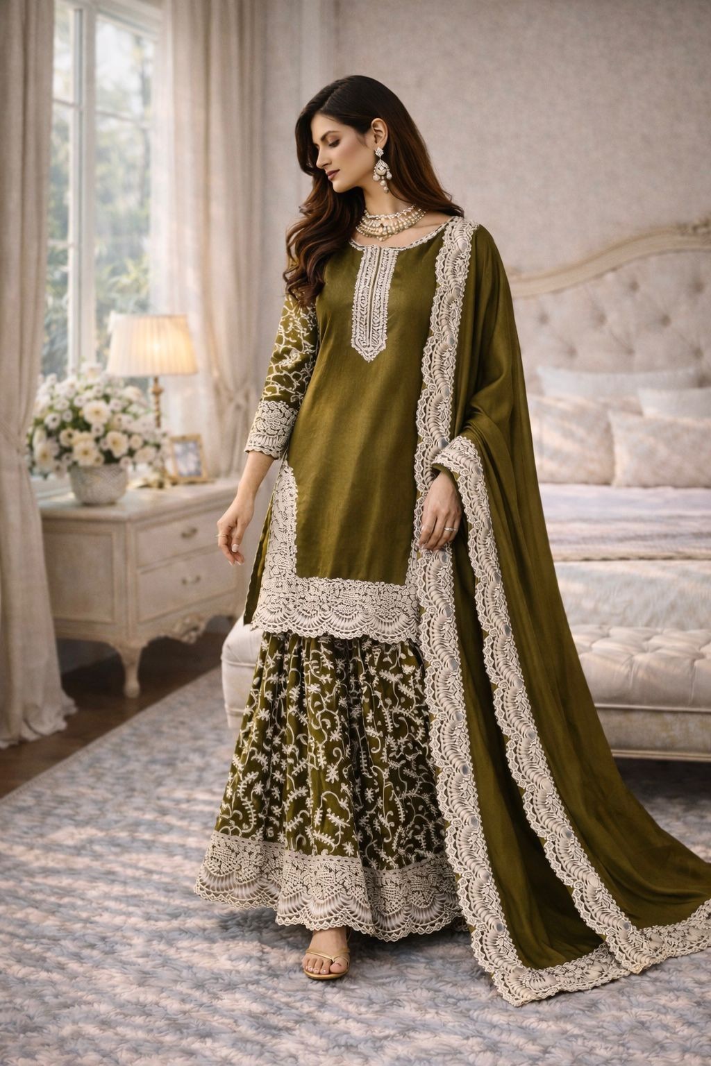 SHARARA PLAZOO SUIT PARTY WEAR PAKISTANI WEDDING SALWAR KAMEEZ PALAZOO SUIT