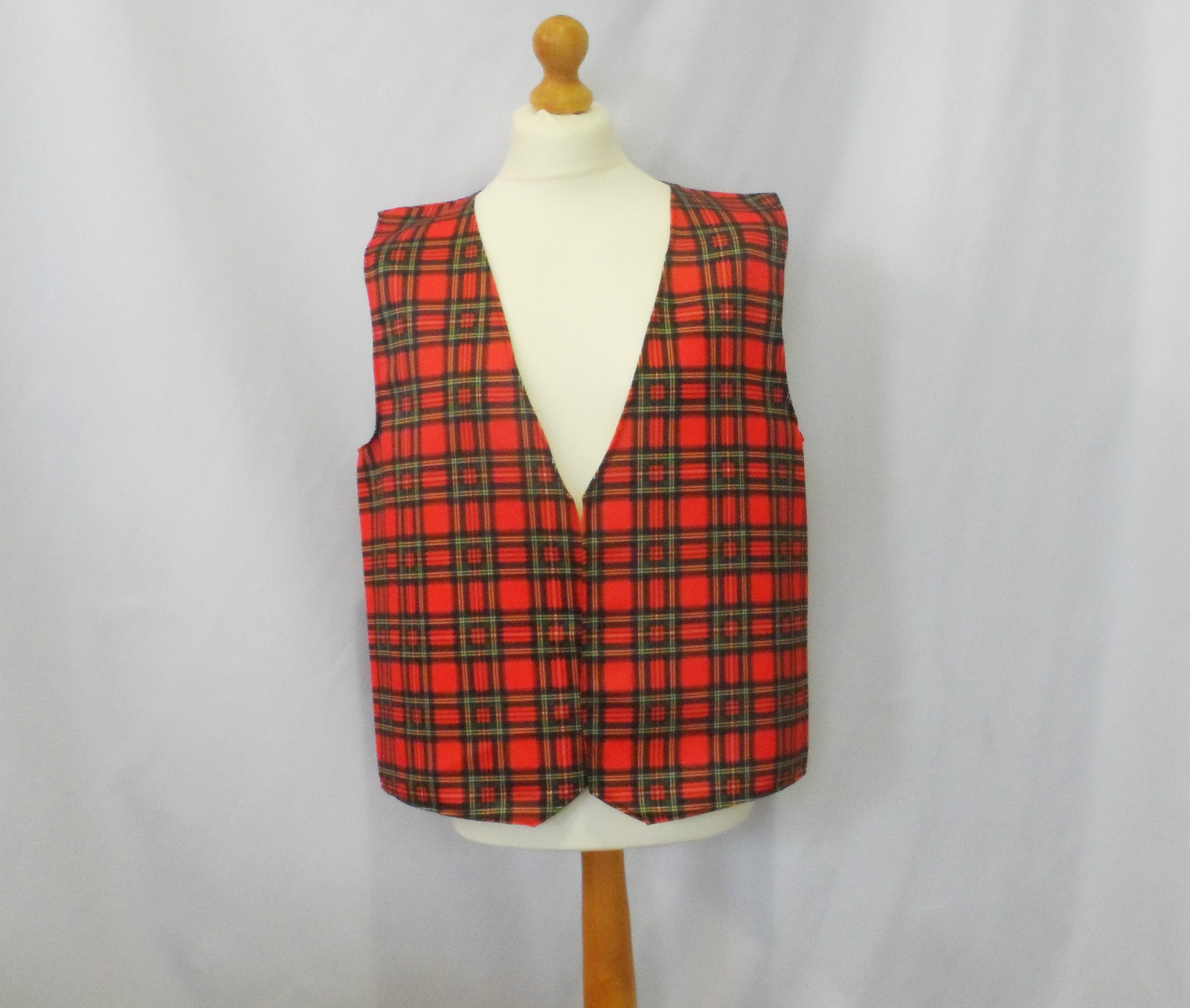 Red Tartan Design Fancy Dress Waistcoat