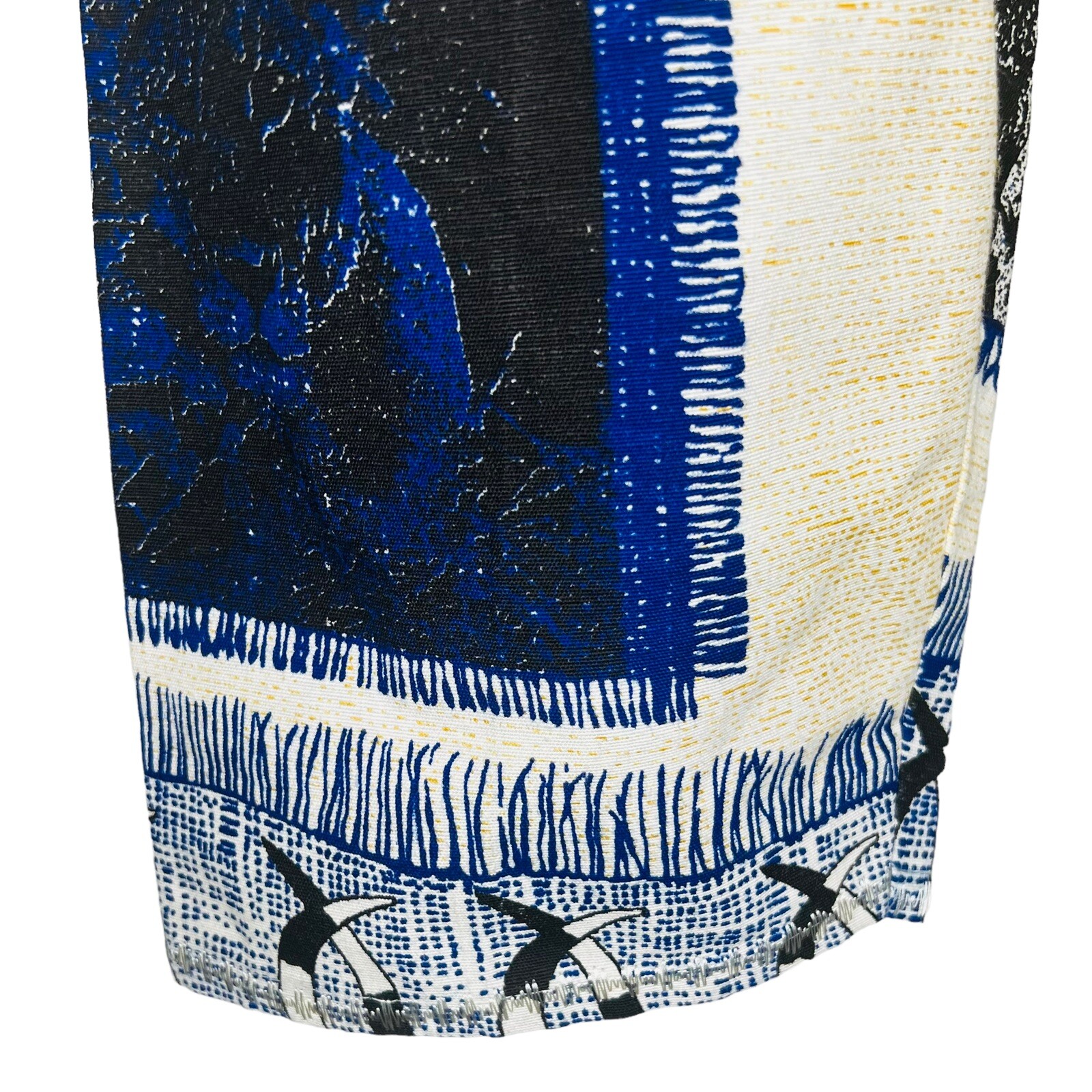Thick Cotton African Beige , Black, & Blue Animal Print Pants
