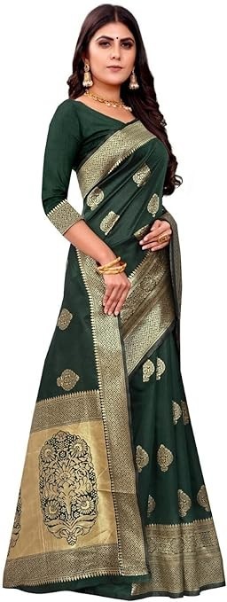 Woven Trendy Kanjivaram Soft Lichi Silk Saree With Blouse Piece