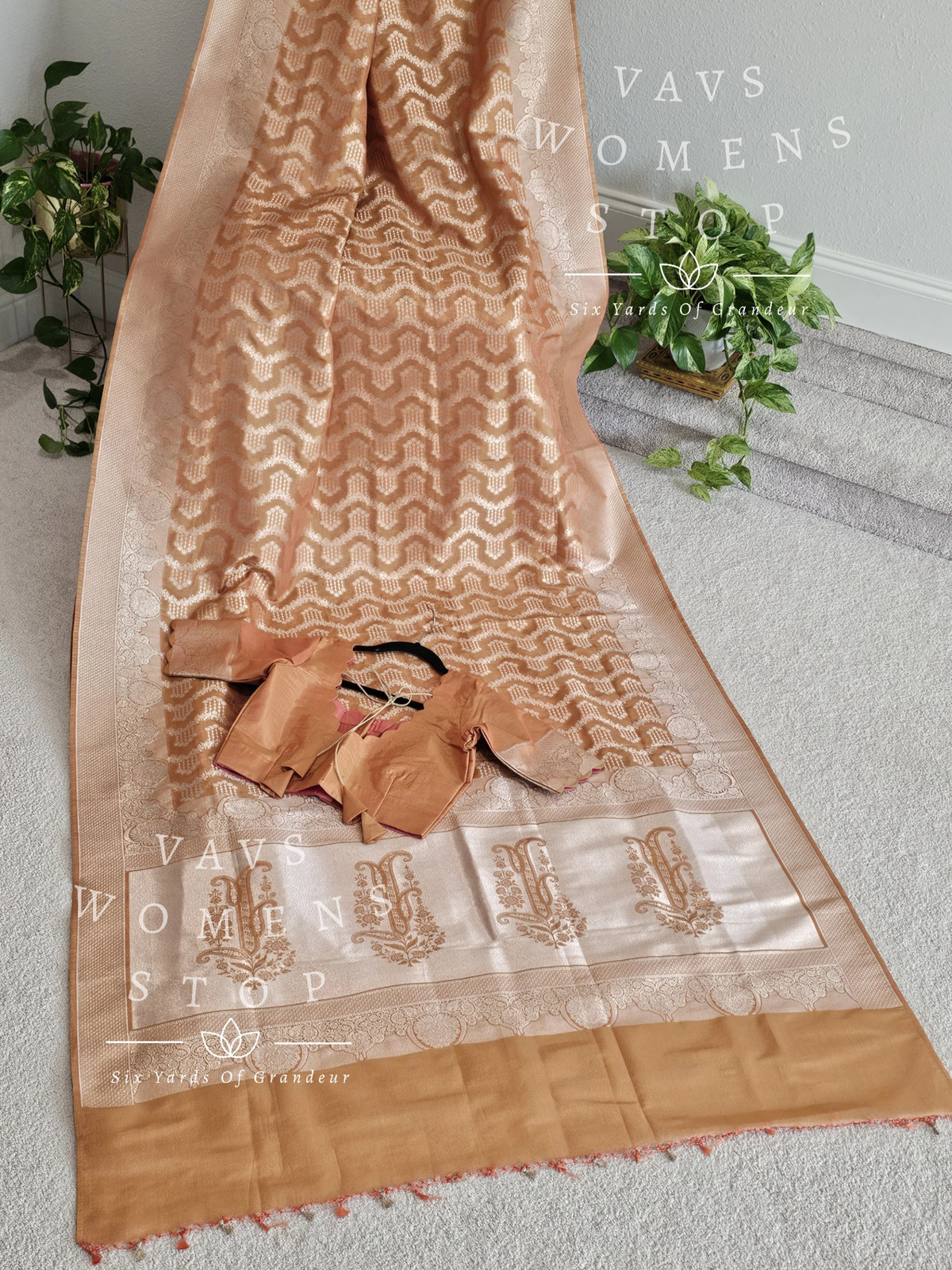 Benarasi Uppada Katan Silk Tissue Saree – Blouse