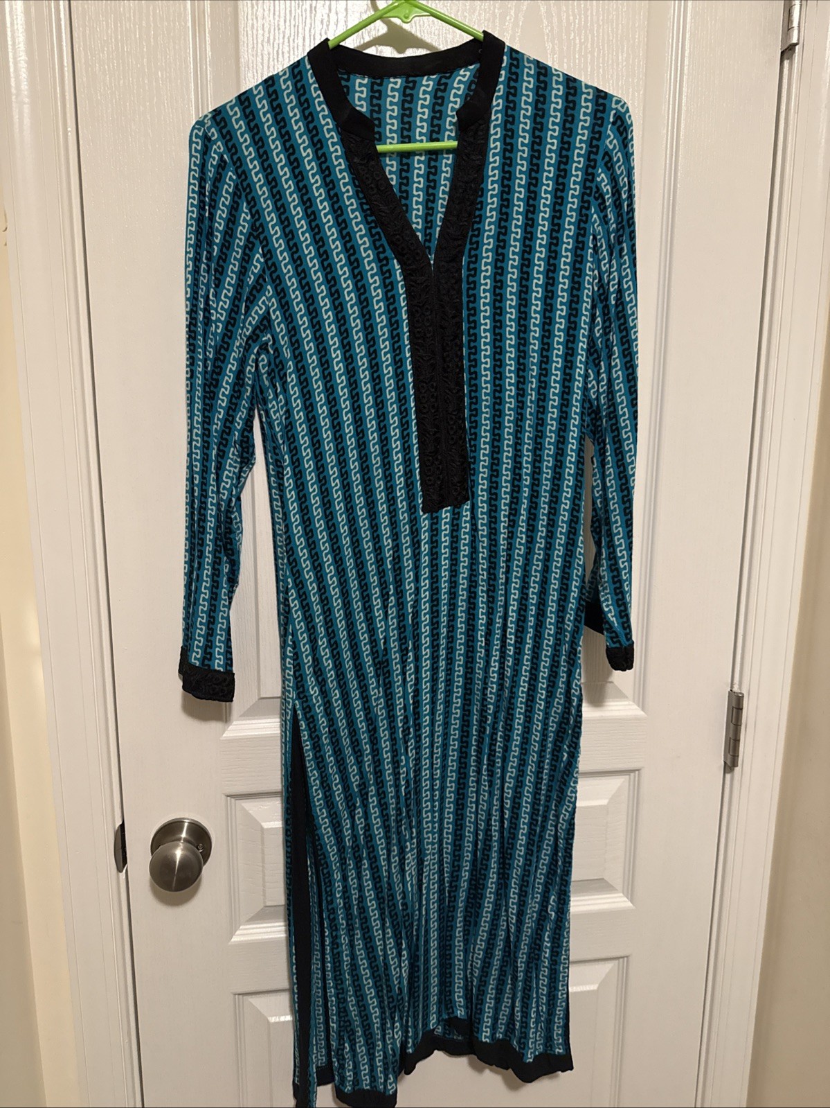 Indian Pakistani Kameez Multicolor Blue Women Small Handmade 36 Inch Chest