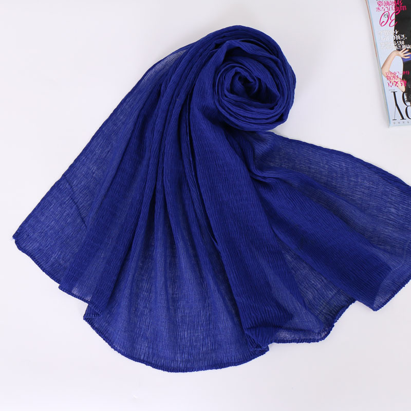 Muslim Women Hijab Solid Cover Crinkle Long Scarf Scarves Shawls Stole Head Wrap