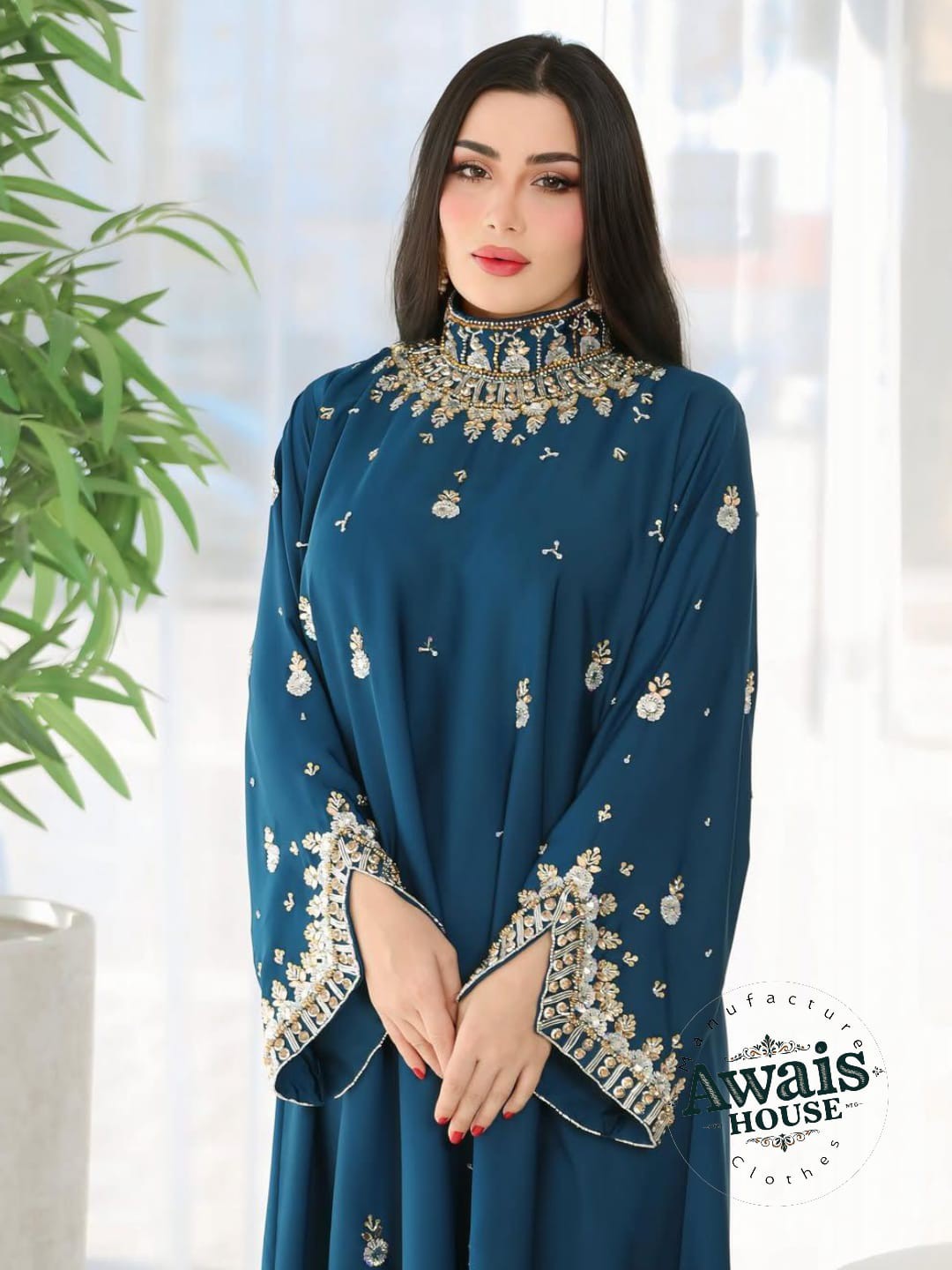 Modest Kaftan Abaya Jalabiya Abaya Farasha lONG Embroidery islamic clothing