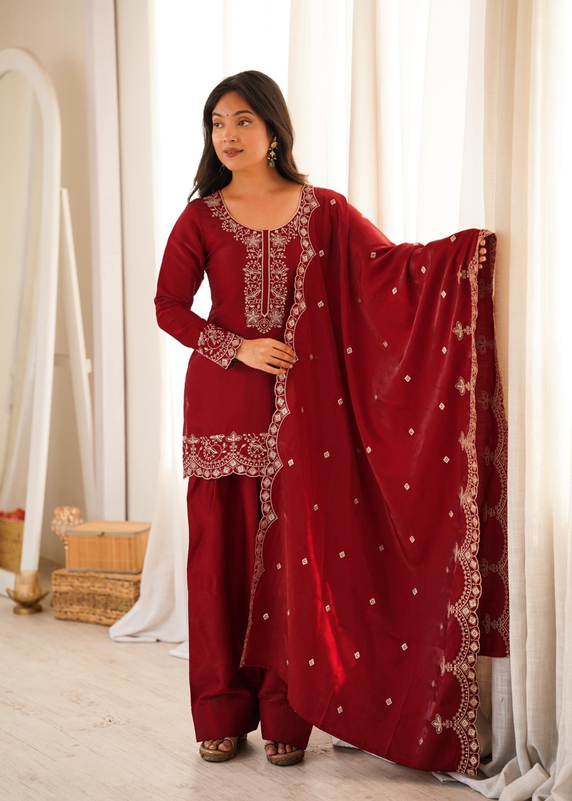 3 PIECE PAKISTANI DESIGNER FARSHI SHALWAR SUIT WEDDING PARTY WEAR WOMEN EID