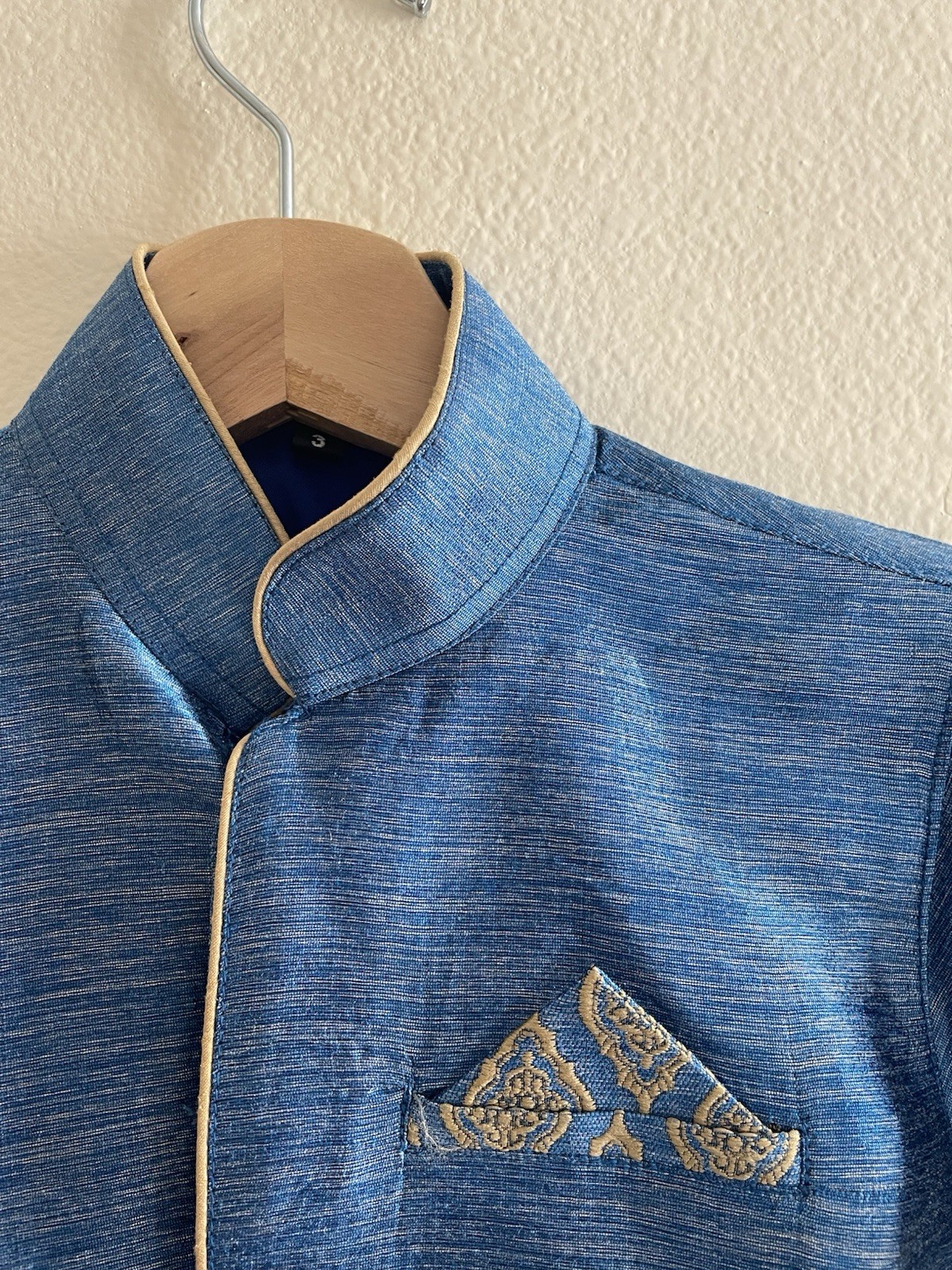 Kids Boys Kurta Dhoti Kurta sherwani Size 3 (age 3-4) In Blue And Gold